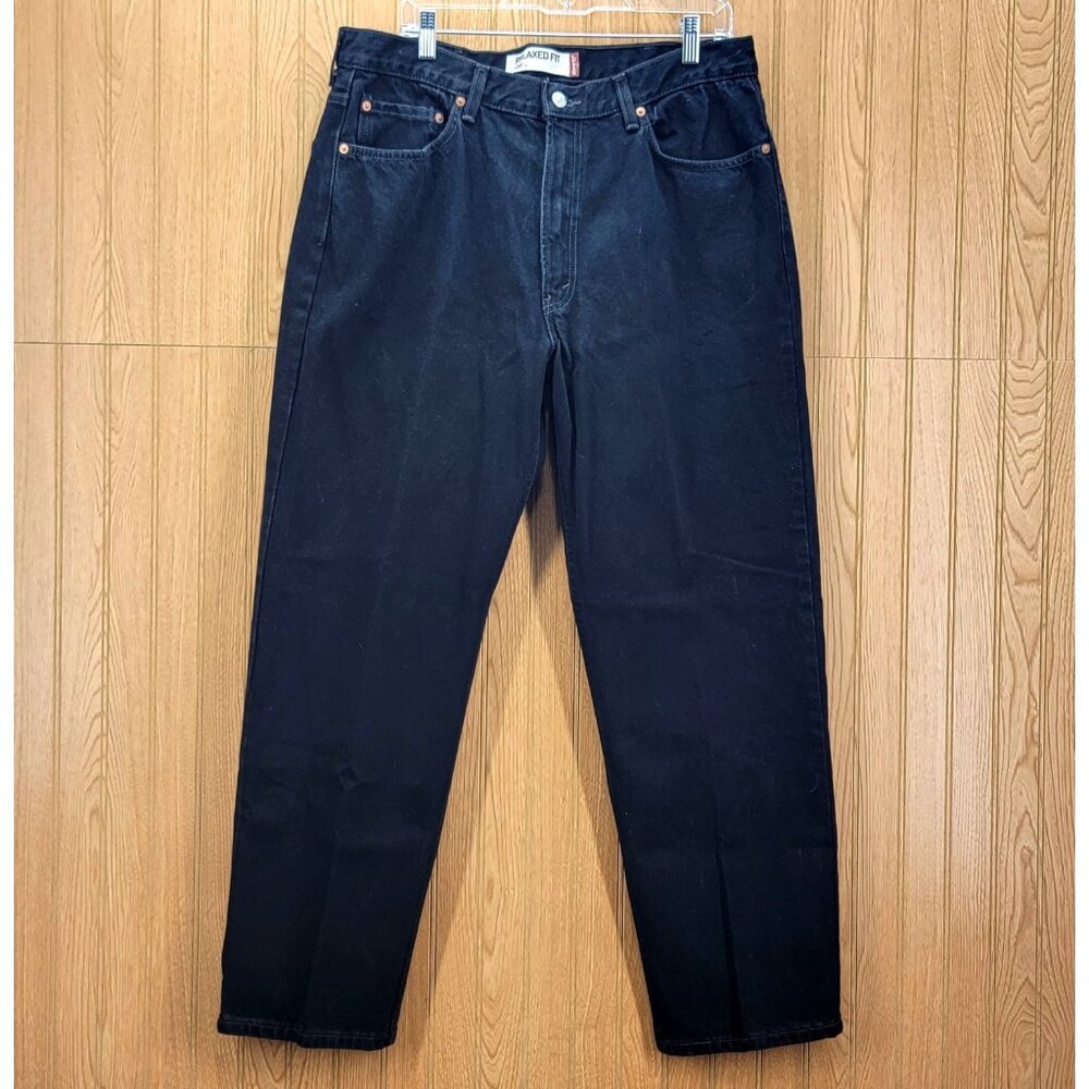 Levis 550 Mens 38x30 Black Denim Jeans Basic Relaxed EUC